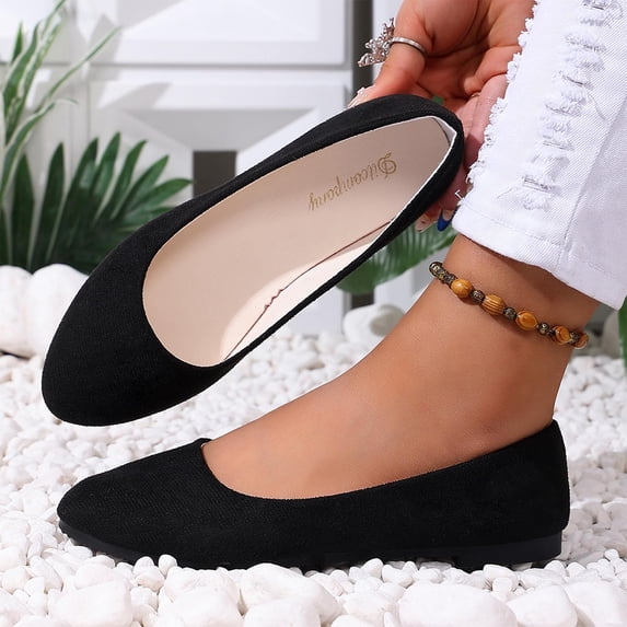 Shallow Cut Women's All Day Wear Dress Shoes Comfortable Plus Size Office Work Daily Wear Spring Summer Black 5.5