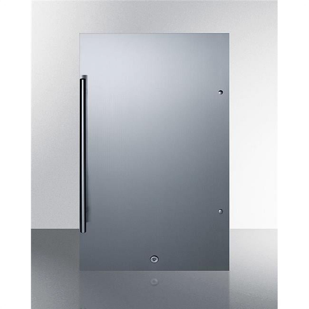 19" Silver and Black Stainless Steel Undercounter Refrigerator