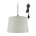 thumbnail image 1 of Shallow Drum 1 Light Swag Plug-In Pendant Hanging Lamp 10x12x8 Textured, 1 of 7