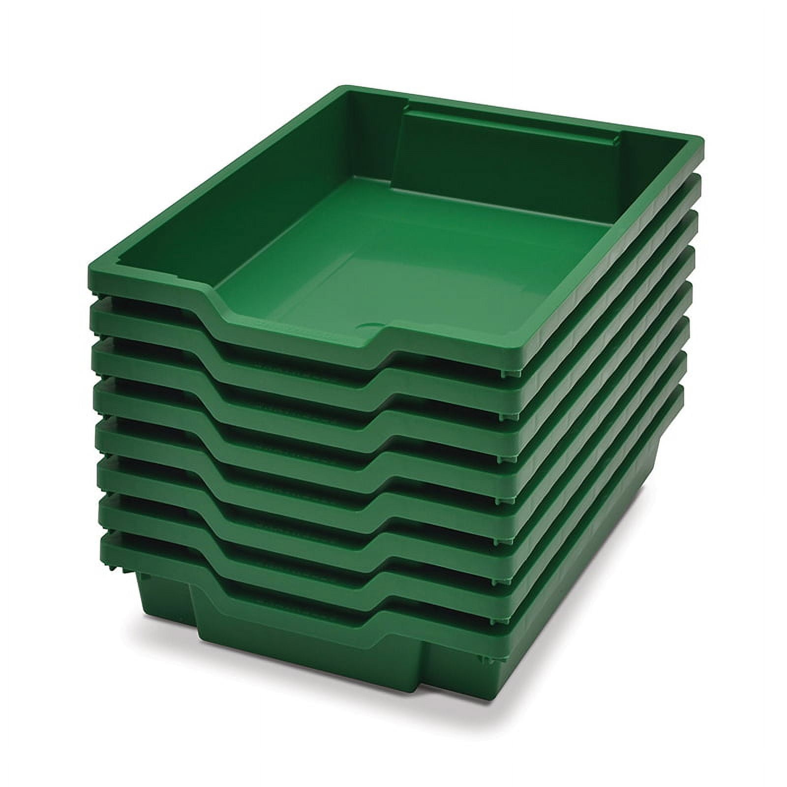 Shallow F1 Tray, Grass Green, 12.3" x 16.8" x 3", Heavy Duty School, Industrial & Utility Bins, Pack