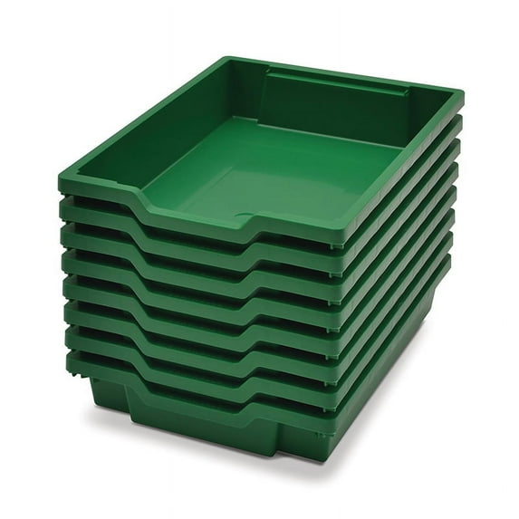 Shallow F1 Tray, Grass Green, 12.3" x 16.8" x 3", Heavy Duty School, Industrial & Utility Bins, Pack