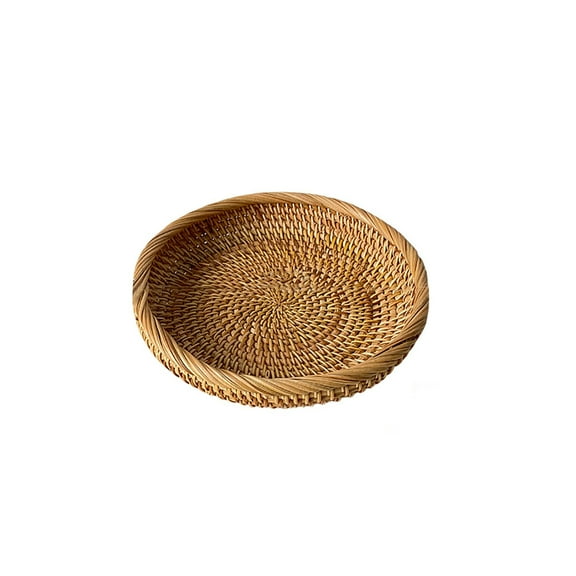 Shallow Tray Handcrafted Rattan Storage Basket Home Living Room Food Serving Platter Basket Fruit Food Breakfast Display Type 1