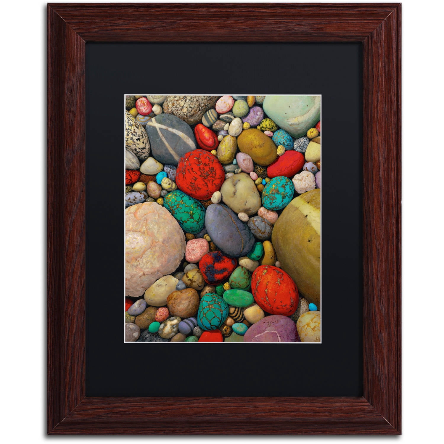 "Shallows of Treasure Creek" Canvas Art by Stephen Stavast, Black Matte, Wood Frame