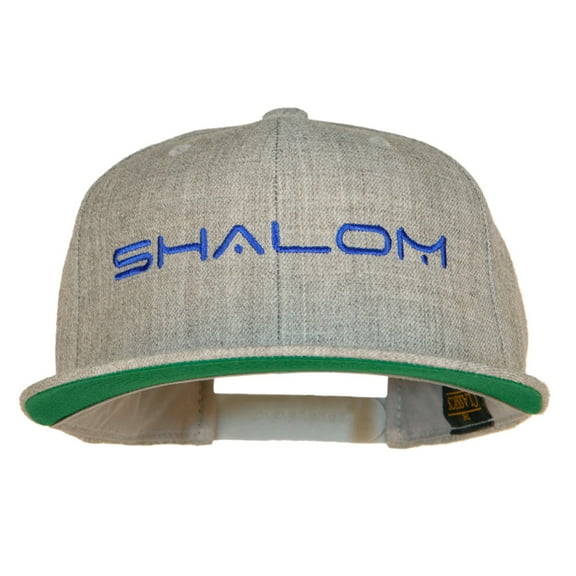 Shalom Embroidered Wool Blend Snapback Cap - Heather OSFM