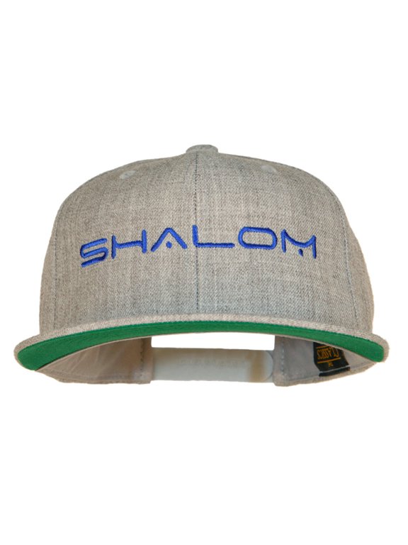 Shalom Embroidered Wool Blend Snapback Cap - Heather OSFM