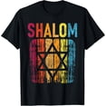 thumbnail image 1 of Shalom - Retro Star Of David Jewish Peace Hebrew Israelites T-ShirtMen and women, Black T-shirt, size: Extra large, 1 of 4