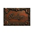 thumbnail image 1 of Shalom' Rustic Metal Tin Sign with Ornate Roses – Retro Religious Wall Decor for Peaceful Spaces, 1 of 7