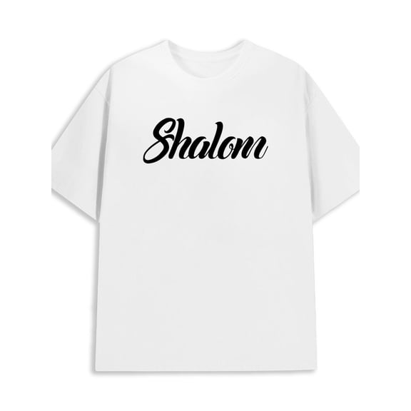 Shalom T-Shirt for men 180G 100% Cotton white Fashion Unisex Shirt Graphic Tee tshirts Original Unisex Shirt Short Sleeve tshirts Basic Unisex Shirt Cotton tshirts