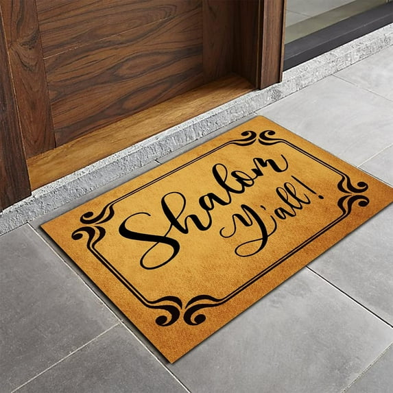 Shalom Y'all Mats for Front Door Entry Front Porch Doormat Non-Slip Carpet Rugs Floor Mat Decorative for Home Bathroom Kitchen Indoor 18x30 Inch