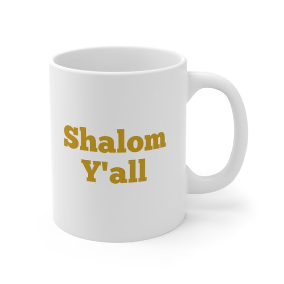 Shalom Y'all Mug, Jewish Coffee Mug, Jewish Gift, Hebrew Gift
