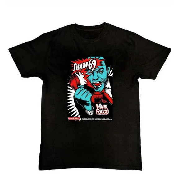 Sham 69 Mark foggo Poster Graphic Print Unisex Mens T-Shirt S M L XL 2 3 4 XL