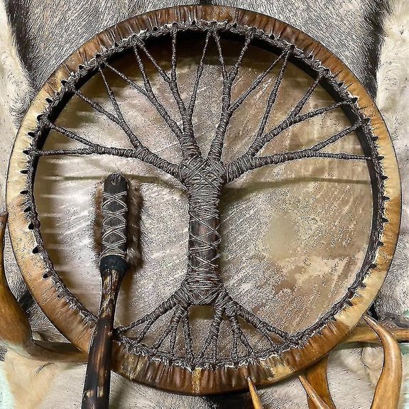 Shaman Drum Quot;tree Of Lifequot; Siberian Drum Spirit Music Handmade Craft Ornament Easter Gifts Home Decor