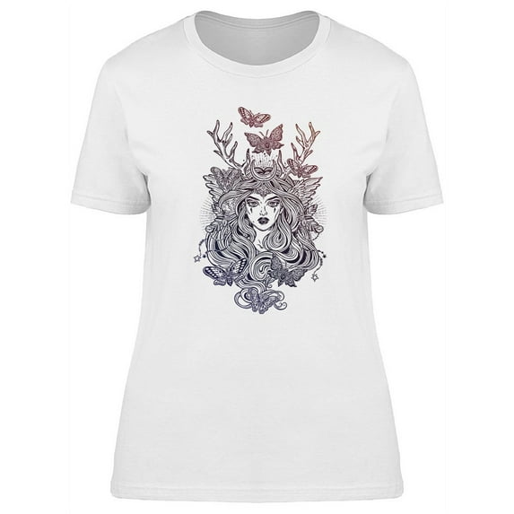 Shaman Elf Woman Tattoo T-Shirt Women -Image by Shutterstock, Female Large
