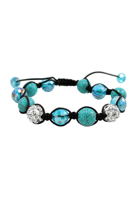 Shamballa 5 Turquoise Color 2 Disco Balls 5 Faceted Ball Crystal 10mm