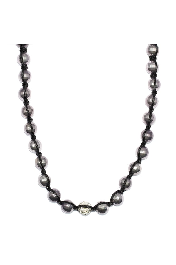 Shamballa Hexagon Ball Necklace with Crystal Ball detail
