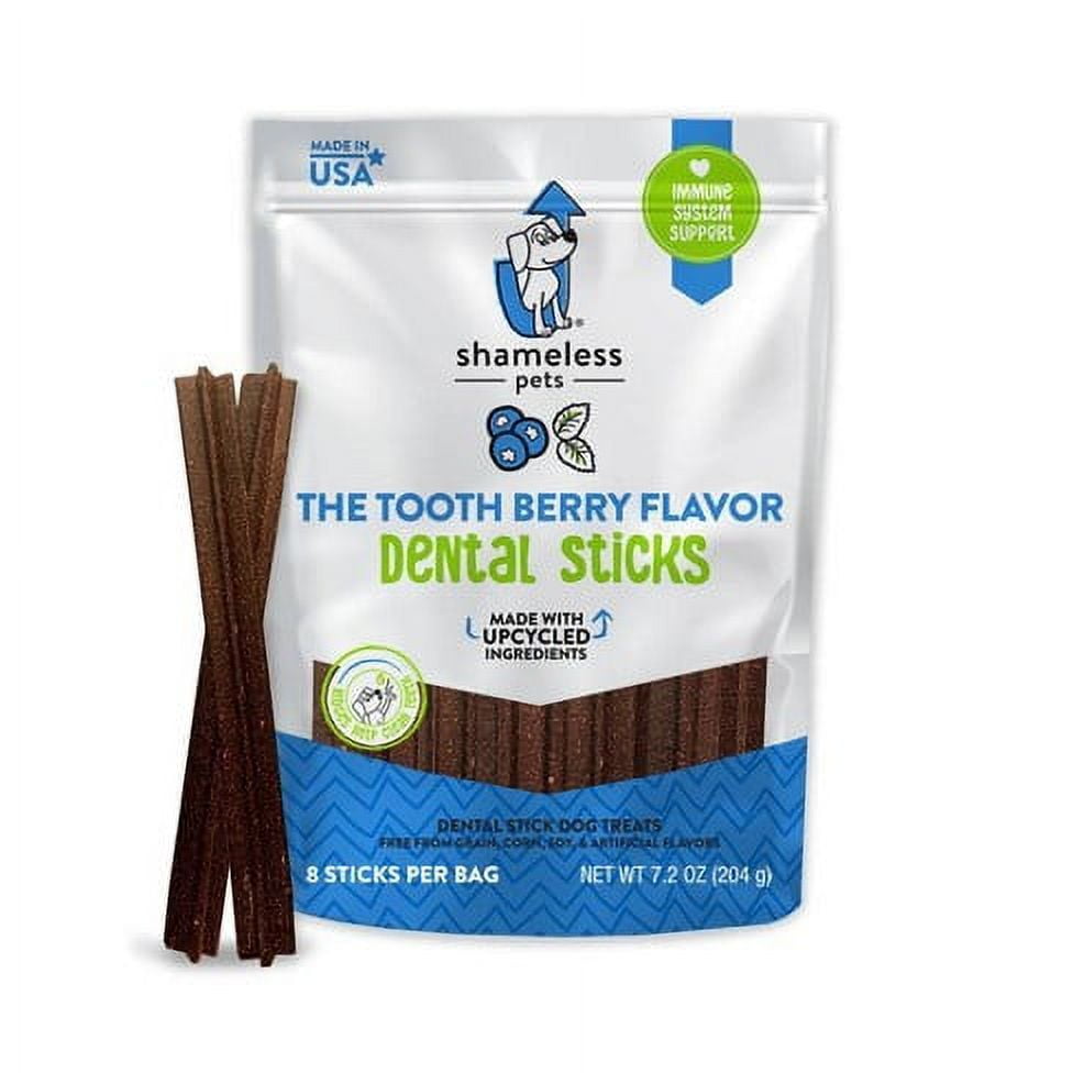 Shameless Pets 603712 7.2 oz The Tooth Berry Dental Stick Natural Dog Treats - Pack of 6