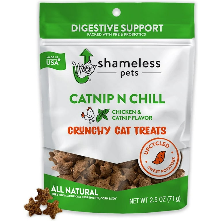 Shameless Pets Catnip Treats - Crunchy Cat Calming Treats with Digestive  Support, Catnip N Chill - Walmart.com