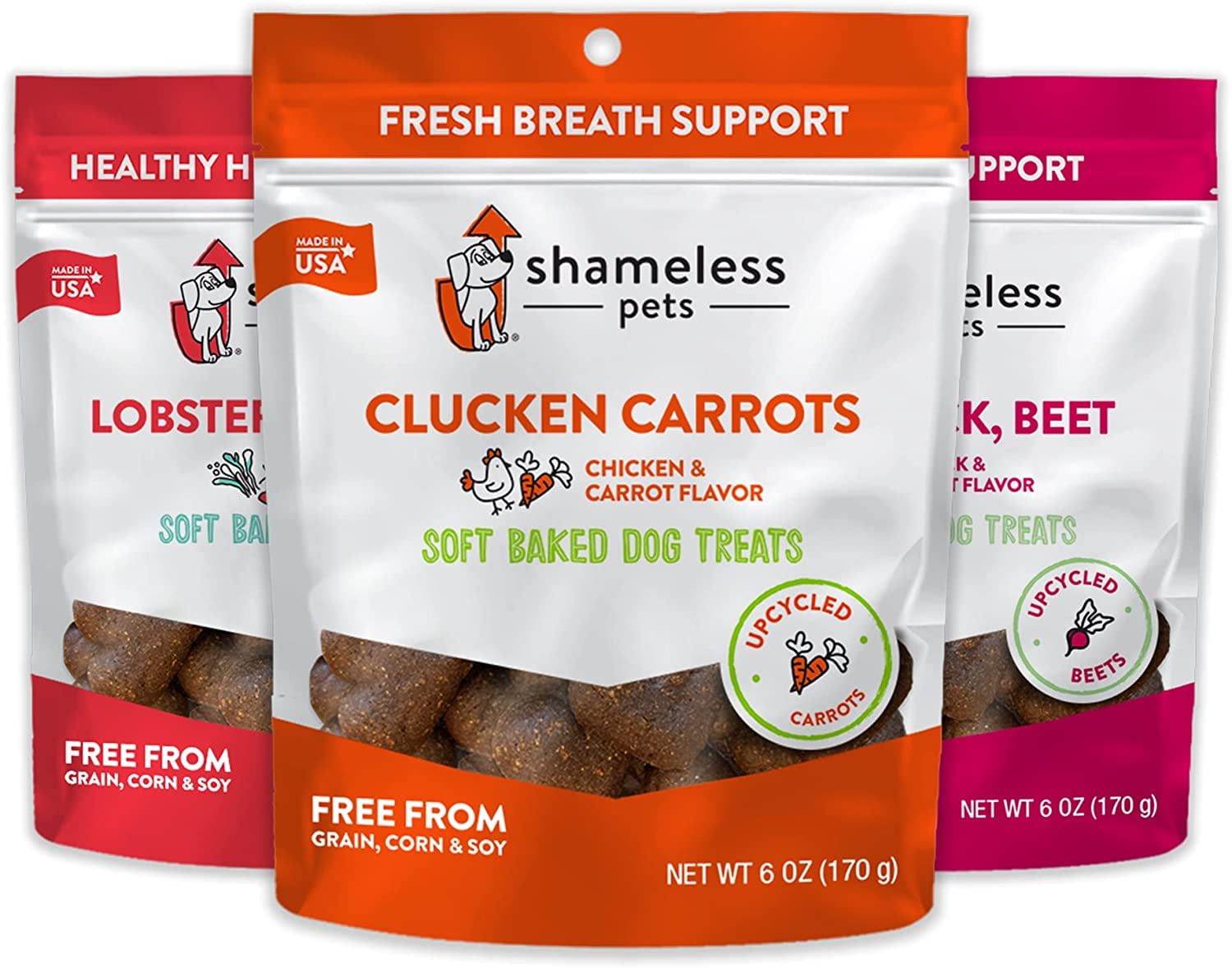 Shameless Pets Soft Dog Treats Clucken Carrots 1 Lobster Roll
