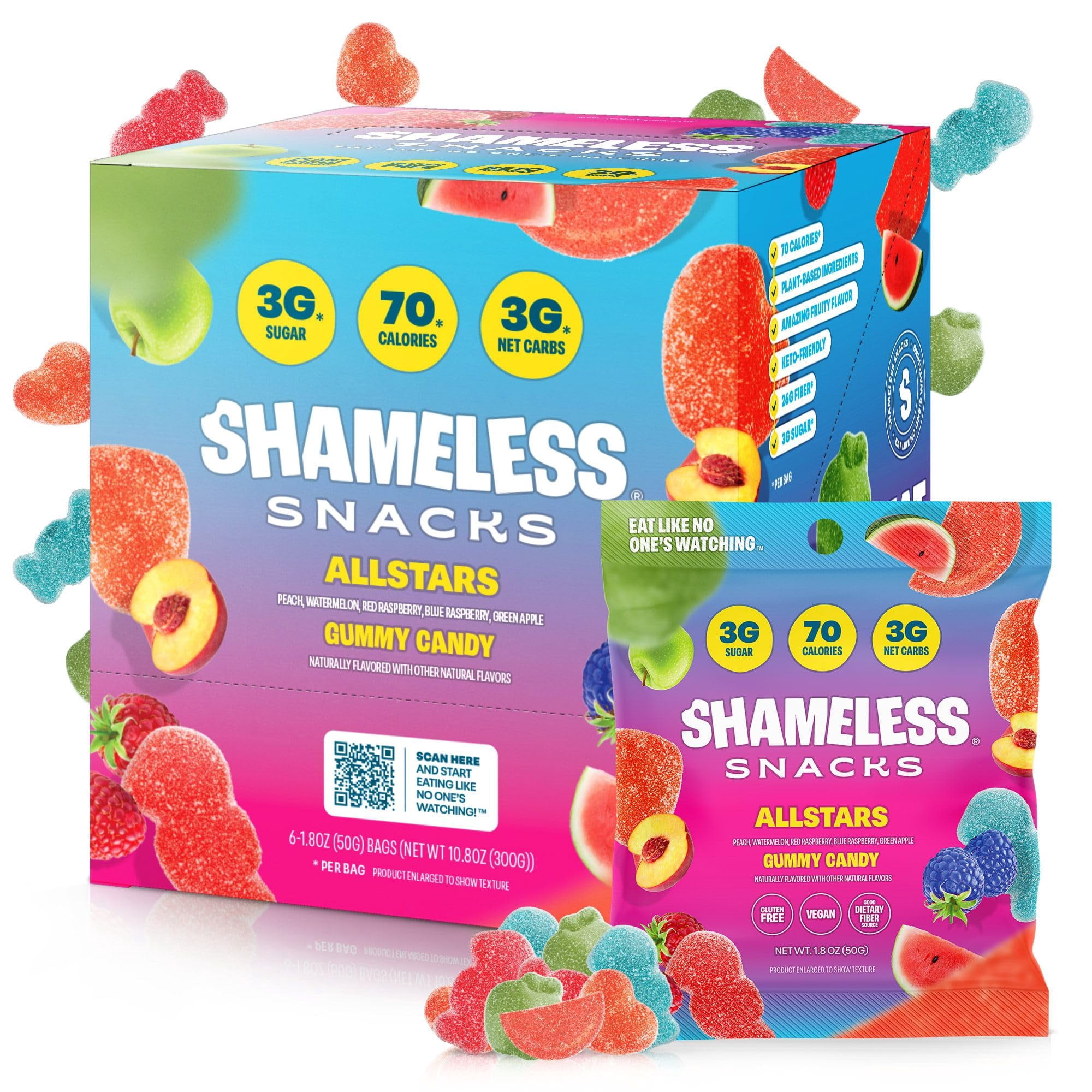 Shameless Rasberry Shameless Snacks Allstars - BCF26 Candy Variety Pack | Sour Healthy ...
