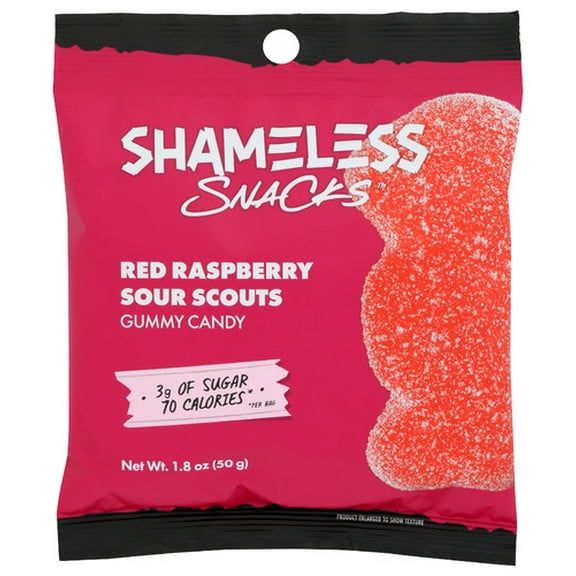 Shameless Snacks Sour Gummy Raspberry Scout 1.8 oz (Pack Of 12)