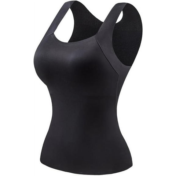 Shamfreshen U Neck Shapewear Built-in Bra Tank, Shamfreshen Tank Top, Tummy Control Compression Tank Tops for Women