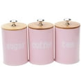 thumbnail image 1 of Shamjina Canister Set Copper Sugar Pasta Biscuits Storage Jars Bin Pink, 1 of 8