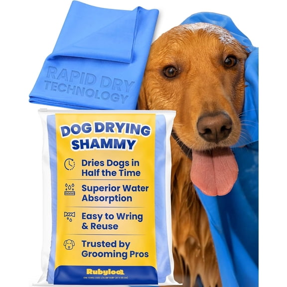 Dog Drying Towel, Large Shammy for Pets, Ultra Absorbent and Reusable - 1 Pack