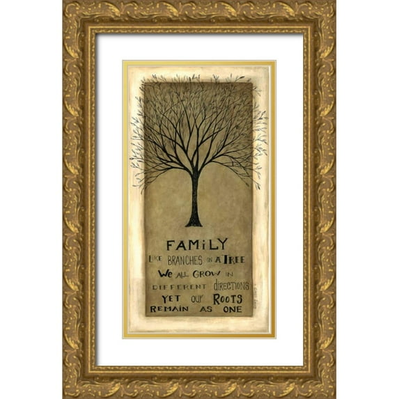 Shamp, Cindy 11x18 Gold Ornate Wood Framed with Double Matting Museum Art Print Titled - Family Tree