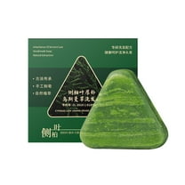 Shampoo Bar,Green Soap,Green Triangle Shampoo Bar,Grass Shampoo Conditione Bar, Calming & Strengthens Hair for Women and Mens, Natural Plant-Based Solid Soap(120g/4.23oz)