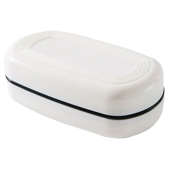 Shampoo Bar Holder Travel Case for Two Bars – Compatible with Solid Shampoo & Conditioner Bars, Large Soap Container for Bathroom or Travel white by Toyeng