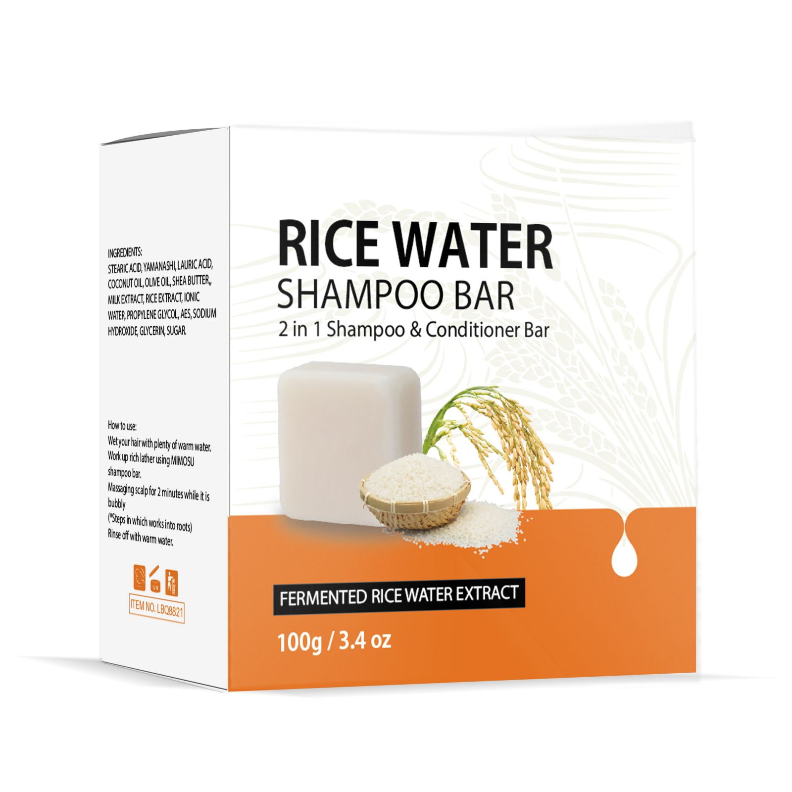 Shampoo Bar Rice Water Shampoo and Conditioner 2 In1 Hair Growth