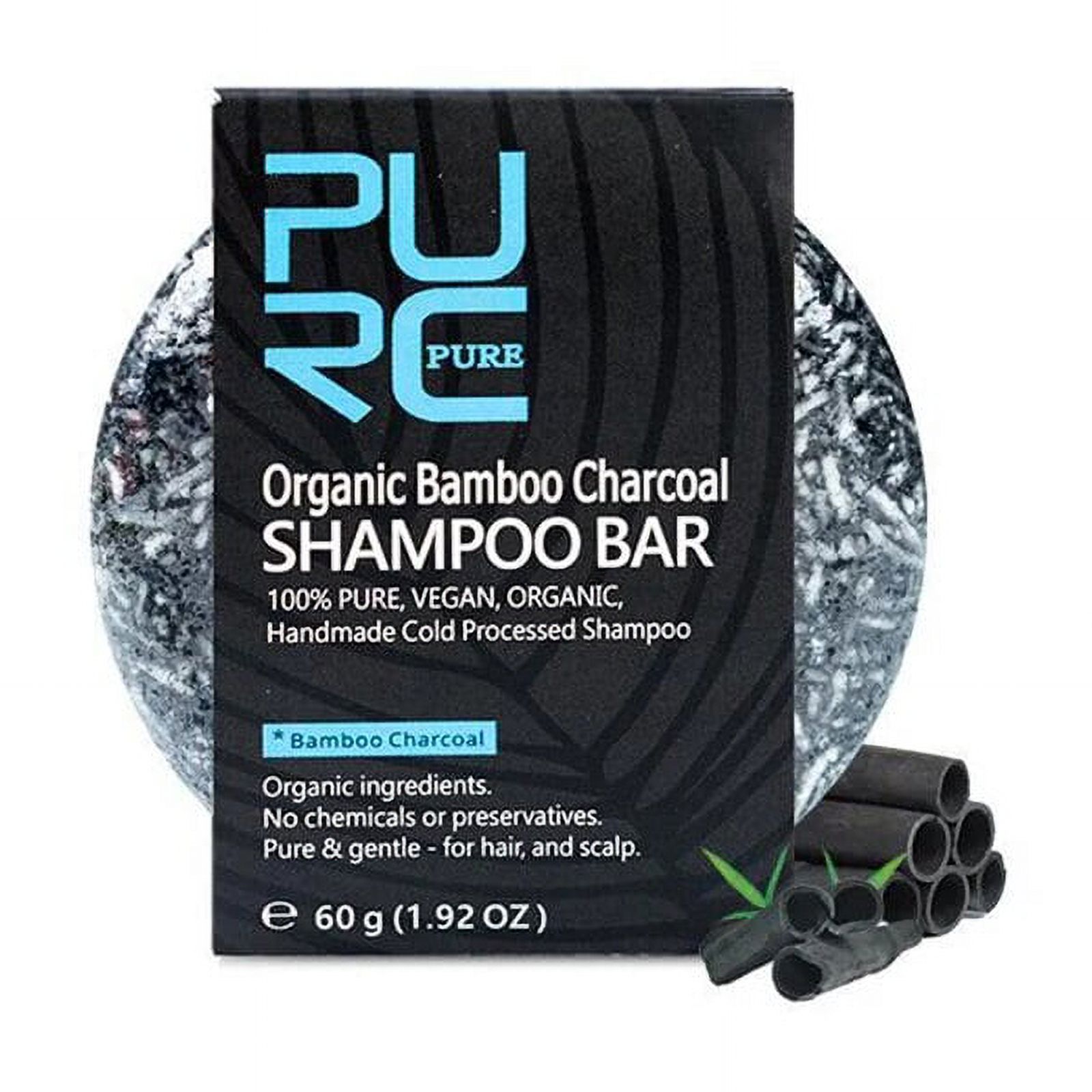 Shampoo Bar White Hair Darkening Shampoo Soap Bamboo Charcoal Cleaning