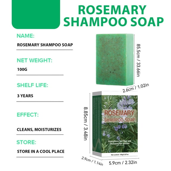 Shampoo Bar for Hair, Hair Soap Bar, Rosemarys Shampoo 100G