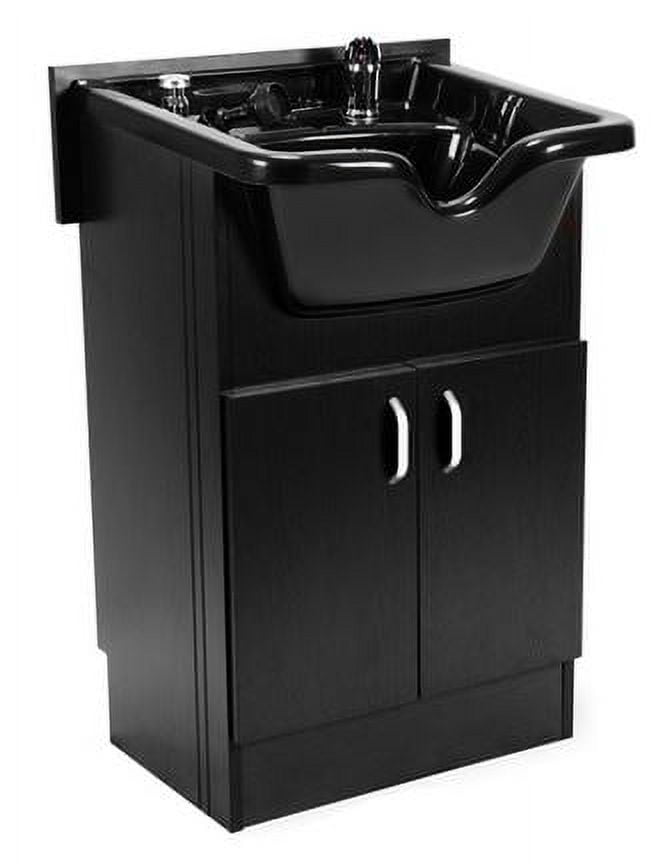 Shampoo SANDEN II Black w Faucet, Bowl, Drain for Hair Studio