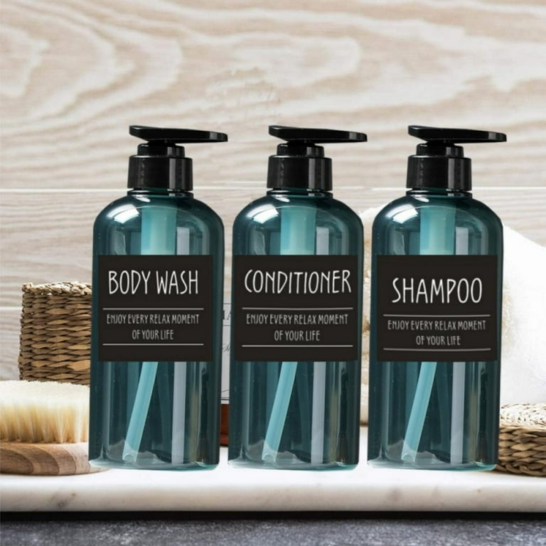 Shampoo and Conditioner Dispenser Bottles-3pcs 16.9oz Plastic Empty  Refillable Pump Lotion Bottle Containers Set for Guest Bathroom Shower Body  Wash,Reusable Cosmetic Travel Bottles 