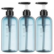 Shampoo and Conditioner Dispenser Bottles-3pcs 16.9oz Plastic Empty Refillable Pump Lotion Bottle Containers Set for Guest Bathroom Shower Body Wash,Reusable Cosmetic Travel Bottles