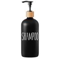 thumbnail image 1 of Shampoo and Conditioner Dispenser Set - Easy to Read Labels - Pump Bottle Dispenser for Shampoo, Conditioner, Body Wash - Glass Refillable Containers for Shower (Black-Shampoo), 1 of 6