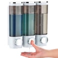 thumbnail image 1 of Shampoo and Conditioner Dispenser,Shower Soap Dispenser 3 Chamber Shampoo Dispenser for Shower Wall Mounted Shampoo Conditioner Body Wash Dispenser for Bathroom,Large Capacity,White, 1 of 9