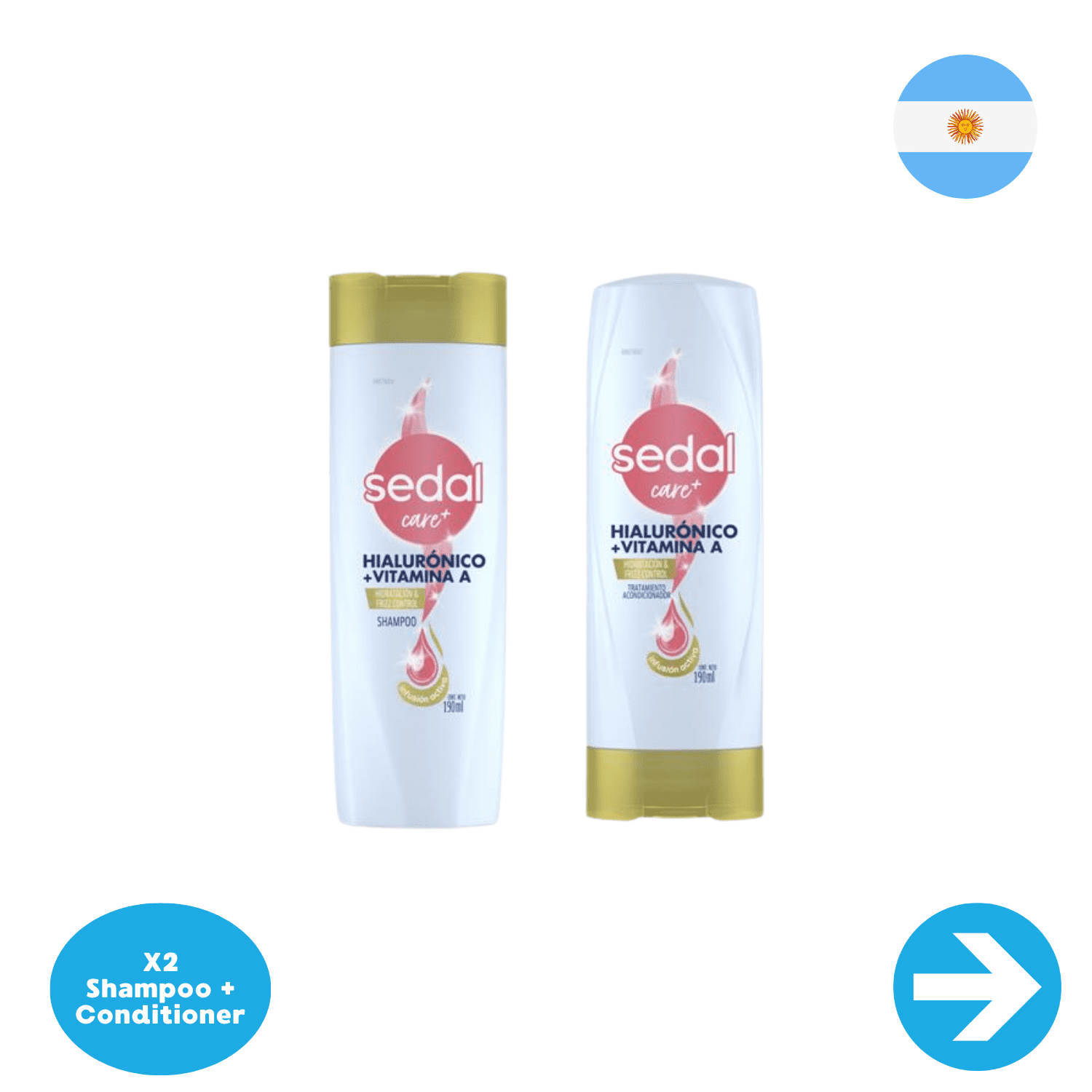Shampoo + Conditioner Hialurnico Vitamina A Sedal 190 Ml