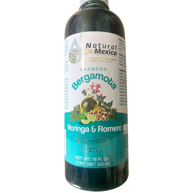 Shampoo De Bergamota Organico Con Moringa Y Romero Shampoo 16 Fl Oz