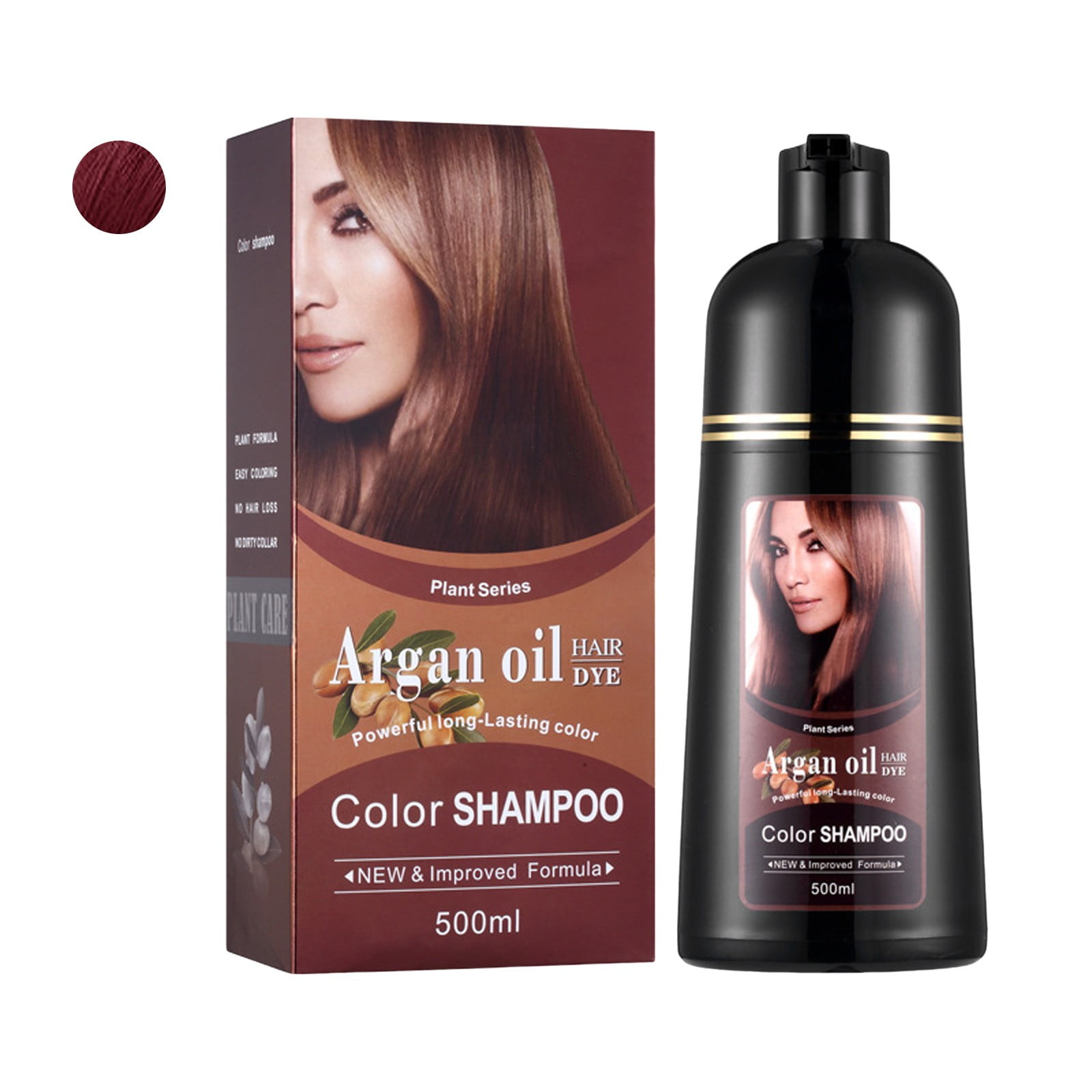 Shampoo For Color Hair Natural 3 In One Hair Color & Care Shampoo Oil Brown Quick Dyeing Fade