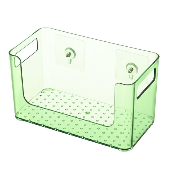 ULTNICE Wall-Mounted Bathroom Storage Basket Plastic Soap Holder Green 1Pack 9.1x5.1x4.7in