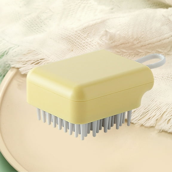 Shampoo Massage Brush,Soft & Hard Scalp Hair Wash Comb for Gentle Cleaning & Relaxing Massage,Unique Ergonomic Design for Home Salon & Travel,Portable Personal Hair Care Tool for Adults-Yellow