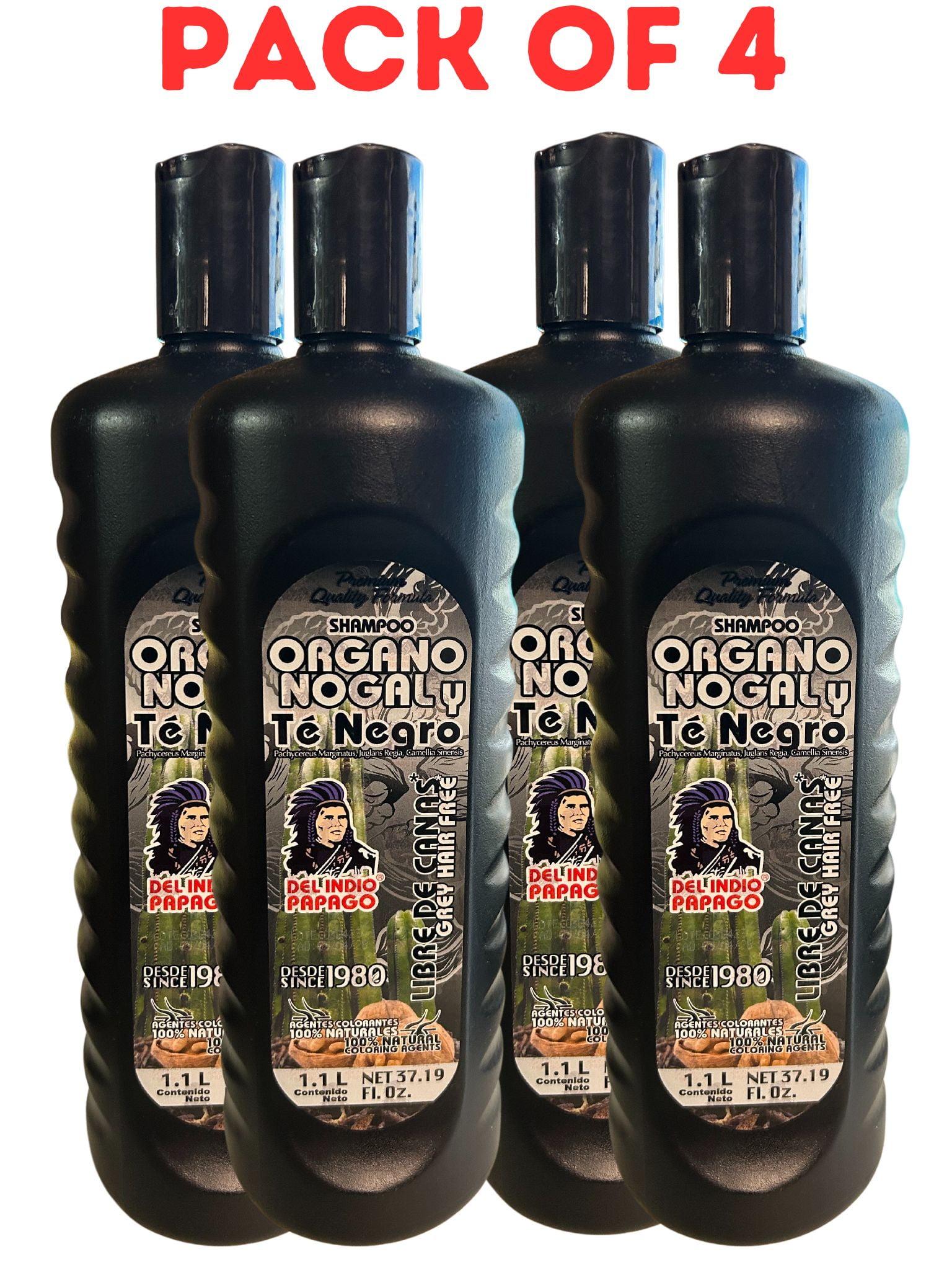 Shampoo Organo Nogal y Té Negro Grey Hair Free Libre de