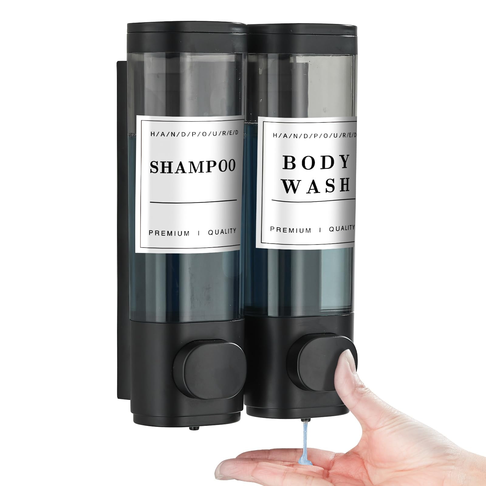 Shampoo and Conditioner Dispenser,Shower Soap Dispenser 3 Chamber No Drill Wall-Mounted Large Capacity