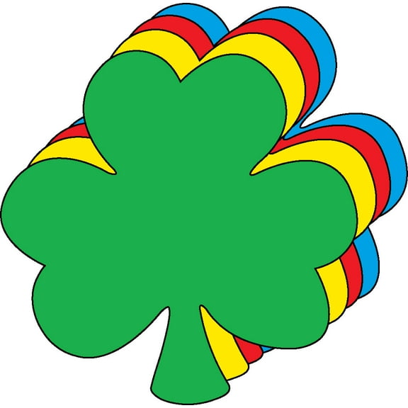 SHAPES ETC. Shamrock Assorted Color Creative Cut-Outs- 3"