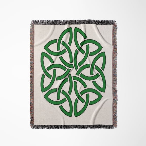 Shamrock Celtic Art Knotwork Design, Woven Blanket