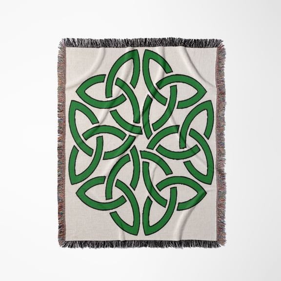 Shamrock Celtic Art Knotwork Design, Woven Blanket