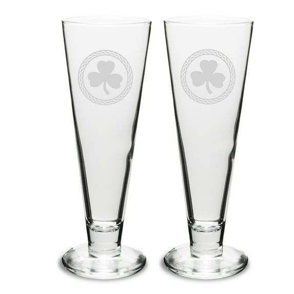 Shamrock Celtic Logo 16 oz Classic Beer Pilsner -Set of 2