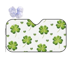 Shamrock Clover Pattern Car Windshield Sun Shade Universal Fit Auto Sun Visor Protector